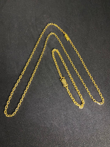 Cordão c/ Pulseira Cadeado Quina 3mm