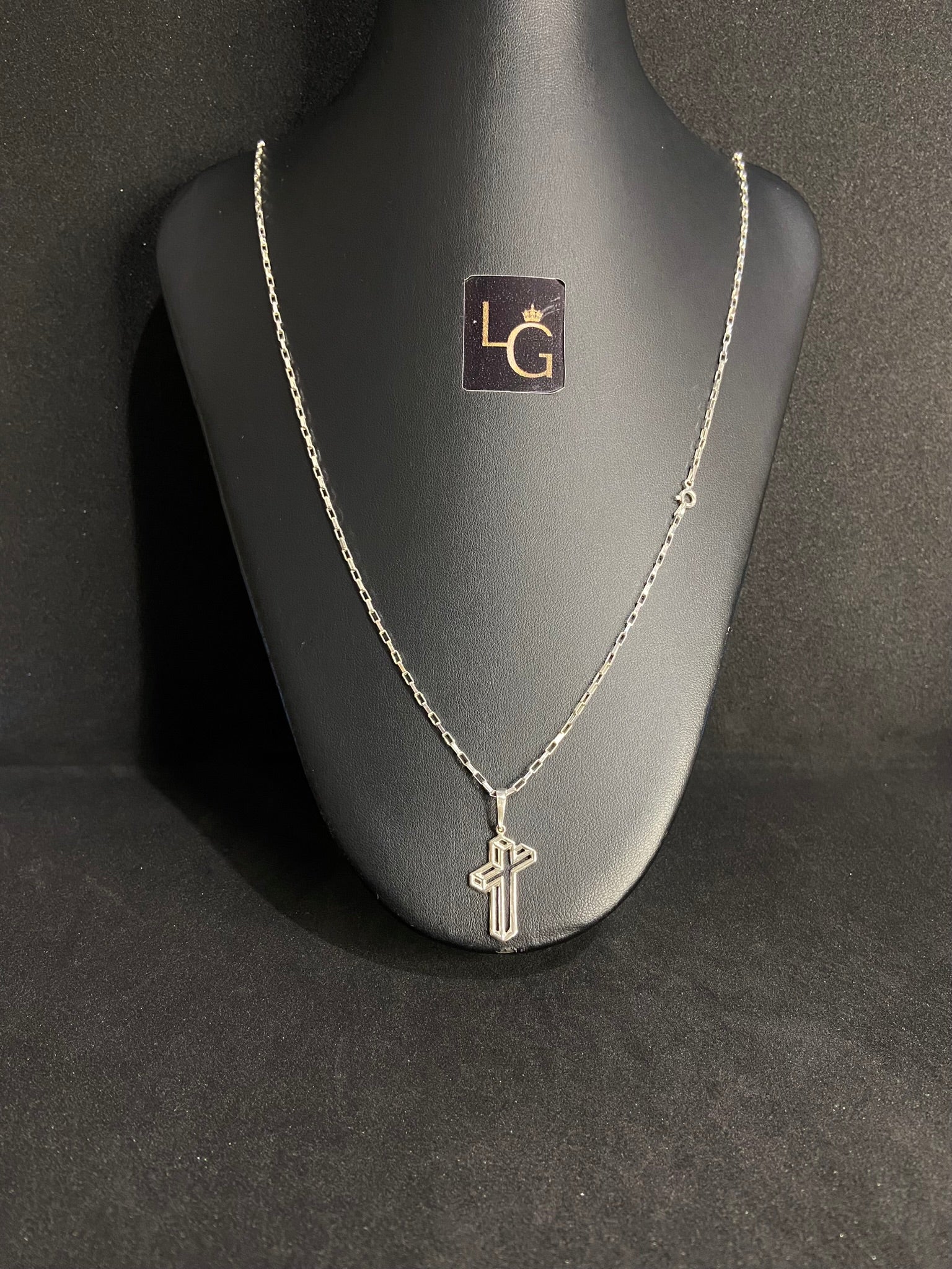 Cordão Cartier 2mm Tijolinho - Cruz Vazada