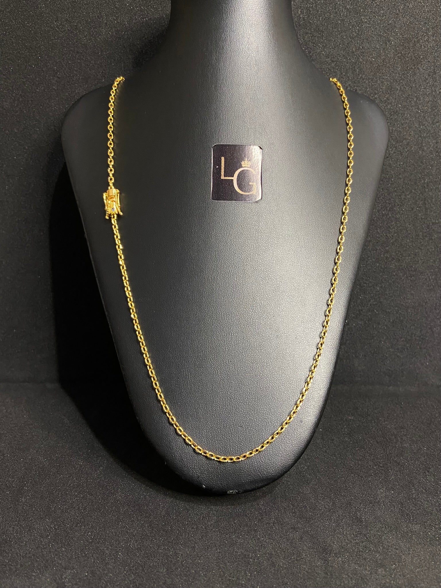 Cordão Cadeado Q 3mm Banhado a Ouro