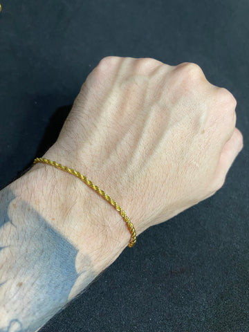 Pulseira Baiano 2mm Banhado a Ouro