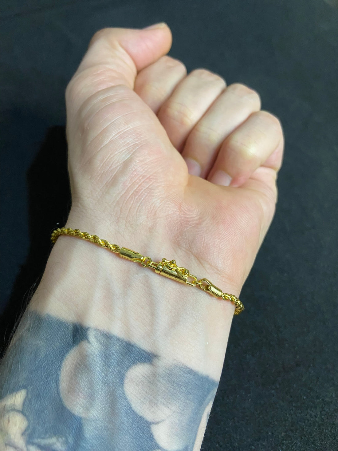 Pulseira Baiano 2mm Banhado a Ouro