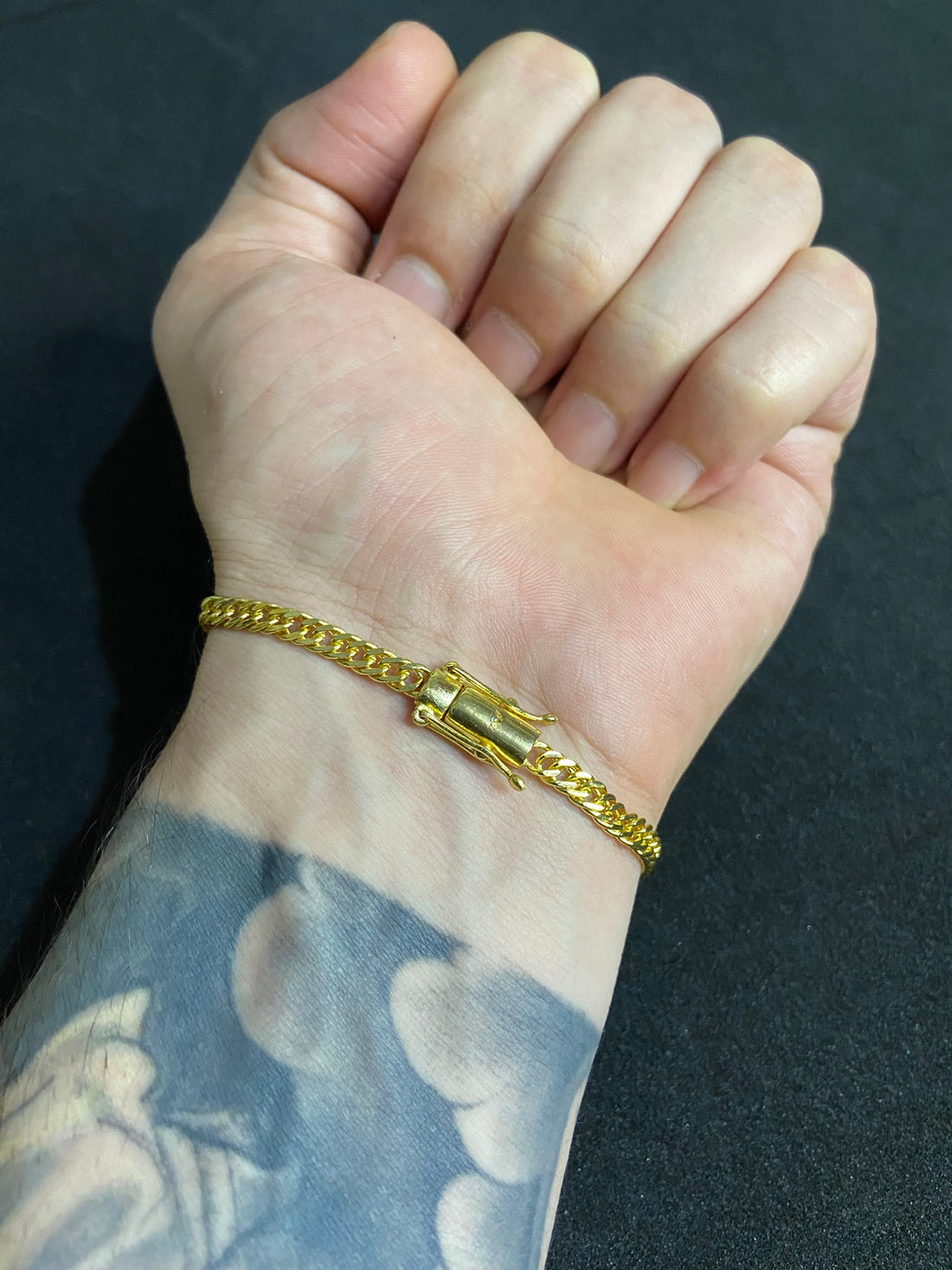 Pulseira Lacraia 4mm Banhado a Ouro