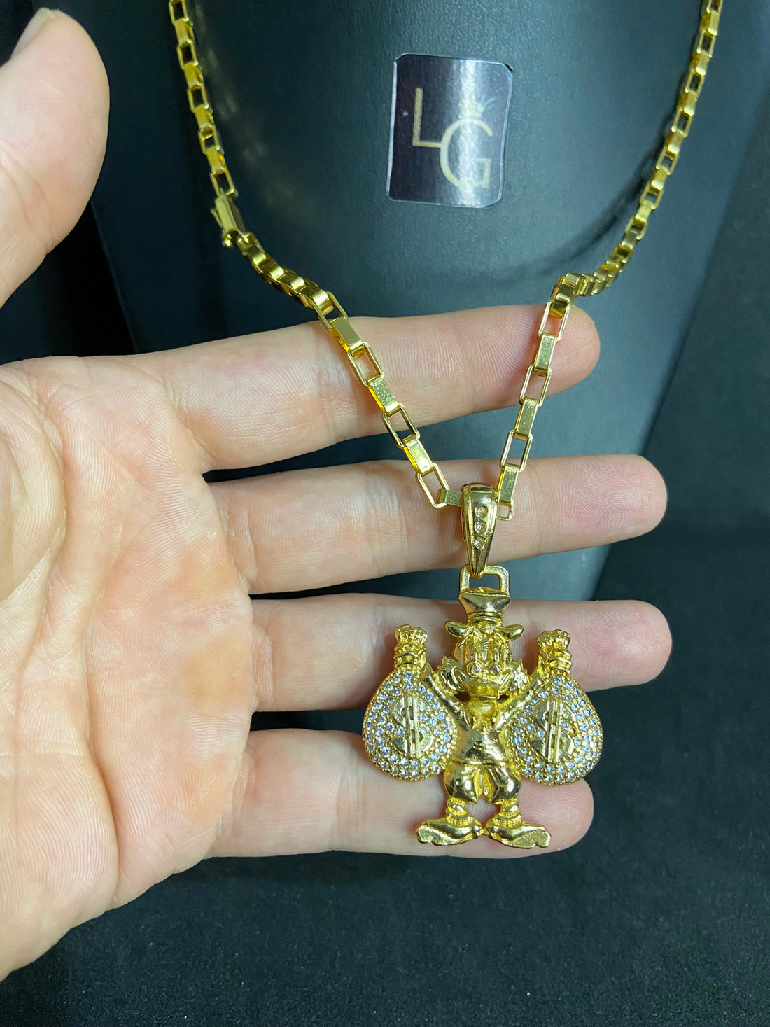 Cordão Tijolinho 5mm - Ping Tio Patinhas Banhado a Ouro