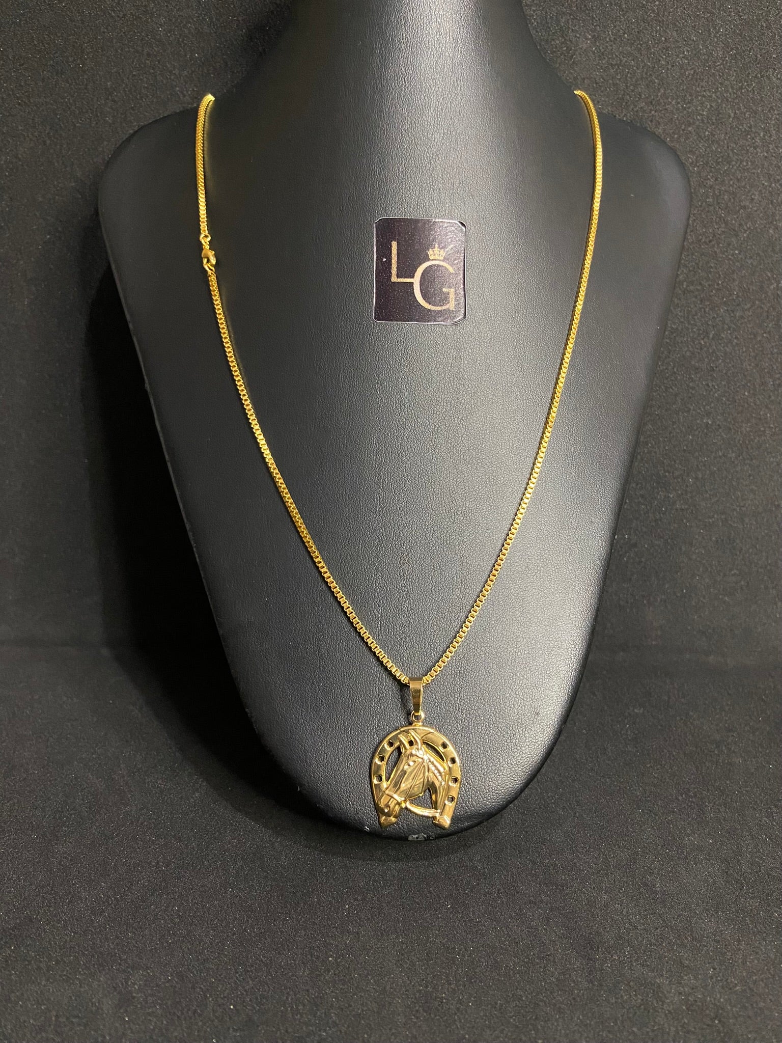Cordão Verneziano 1,5mm - Ping Cavalo Ferradura Banhado a ouro