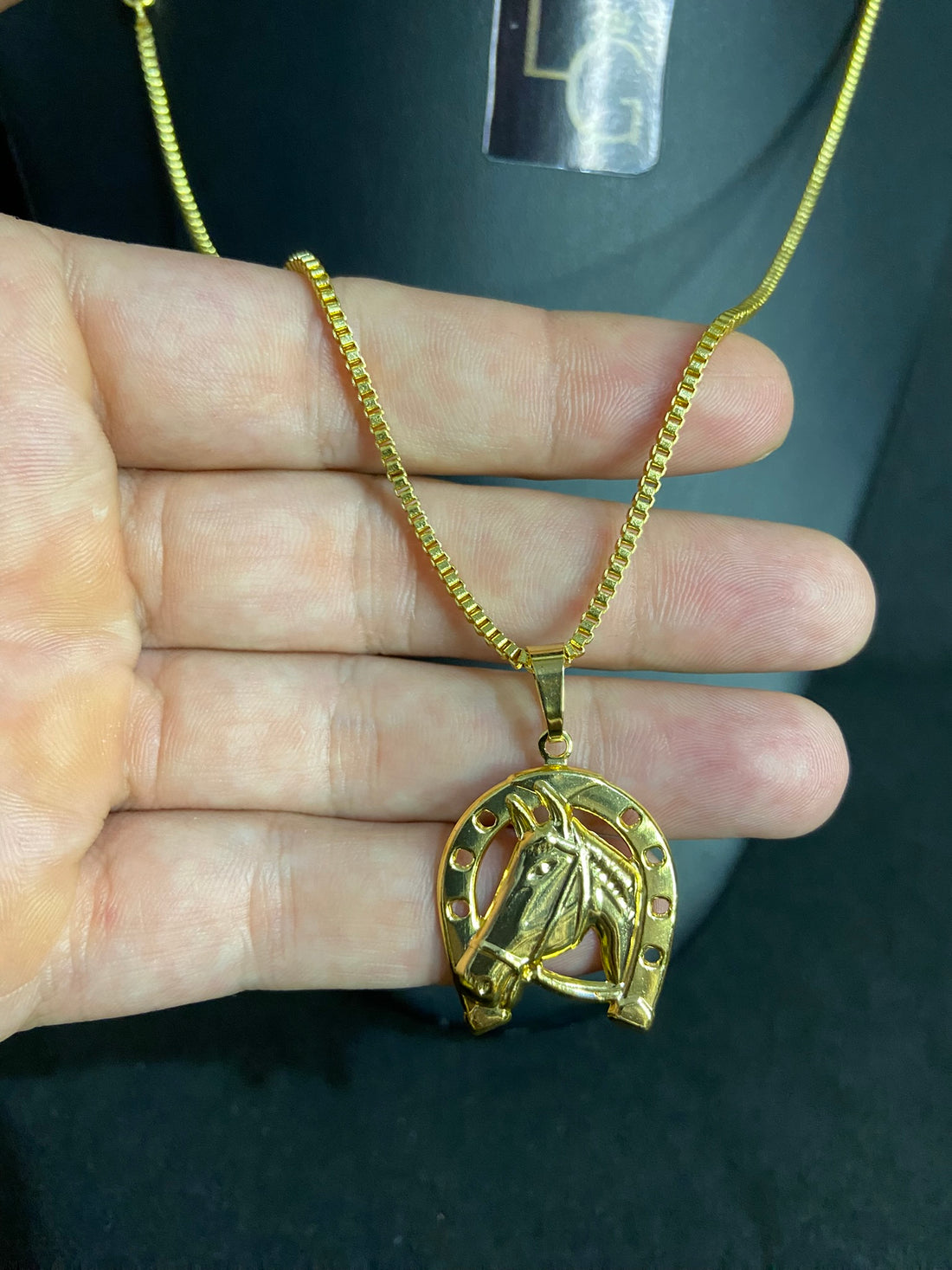Cordão Verneziano 1,5mm - Ping Cavalo Ferradura Banhado a ouro