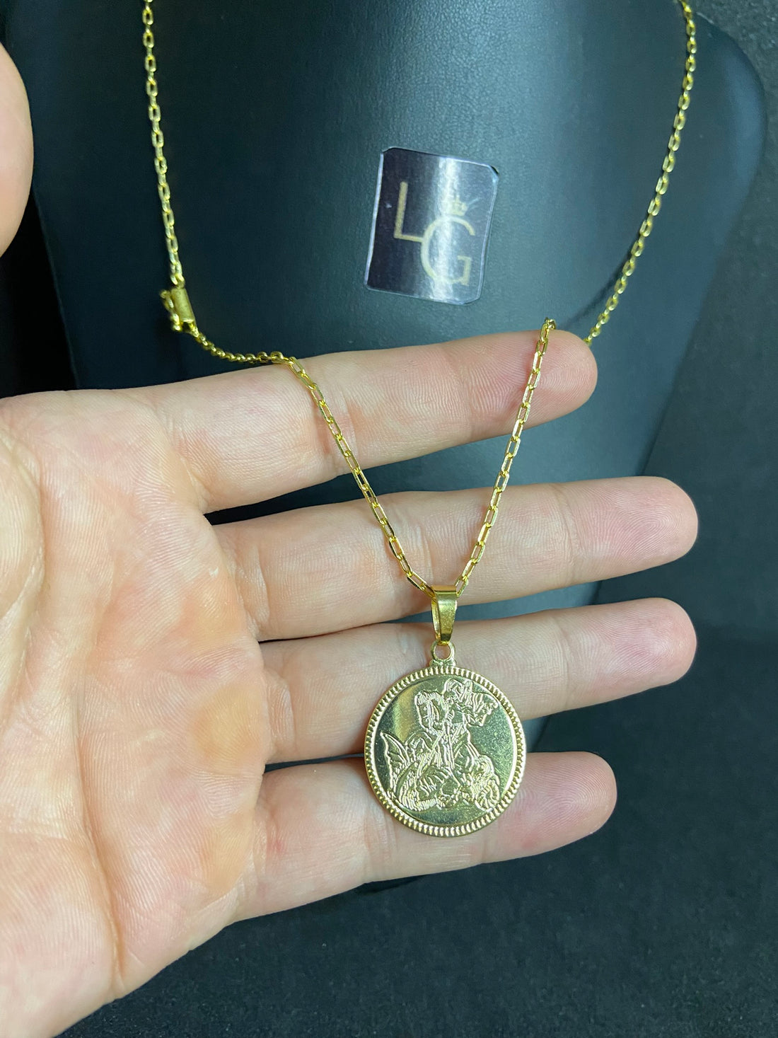 Cordão Cadeado Q 1,5mm - Ping São Jorge Banhado a ouro