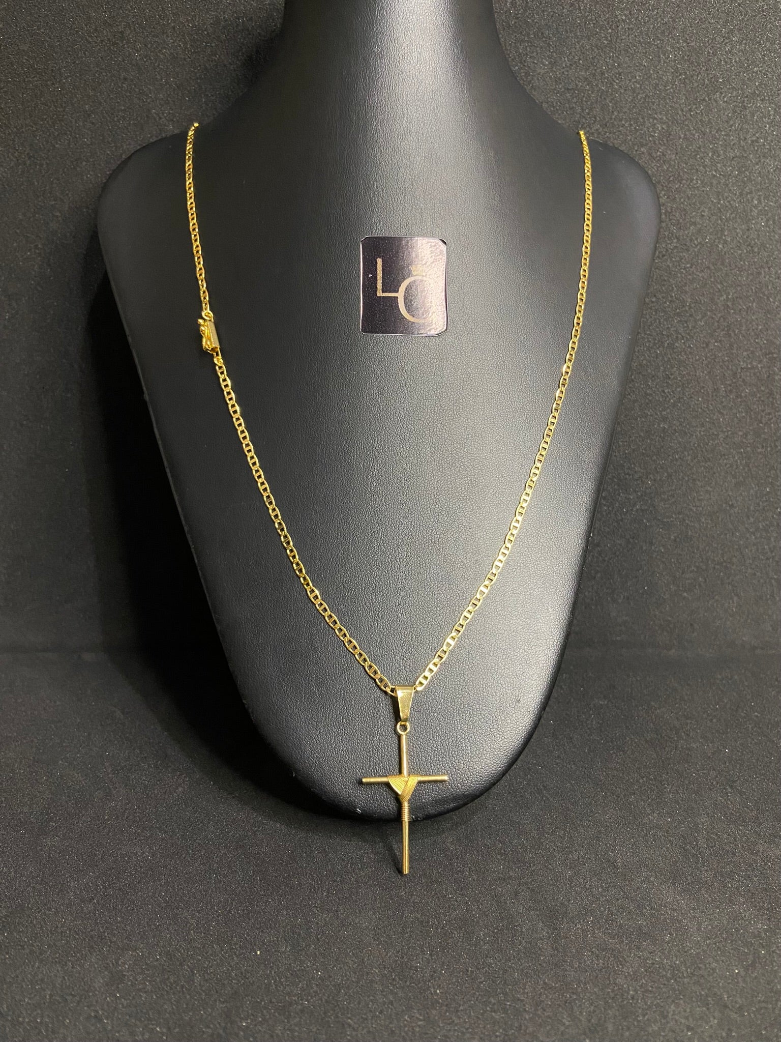 Cordão Piastrine 1,5mm - Ping Cruz Palito Banhado a Ouro